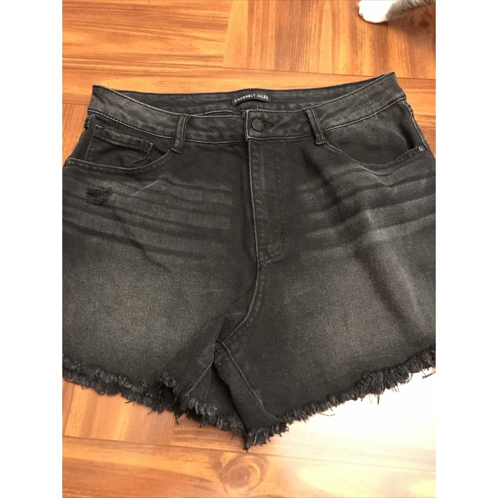 sincerely jules‎ Size 11 Black Cut Off Jean Shorts